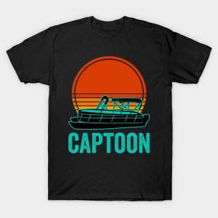 Pontoon Captain Funny Captoon Boat Lover T-Shirt